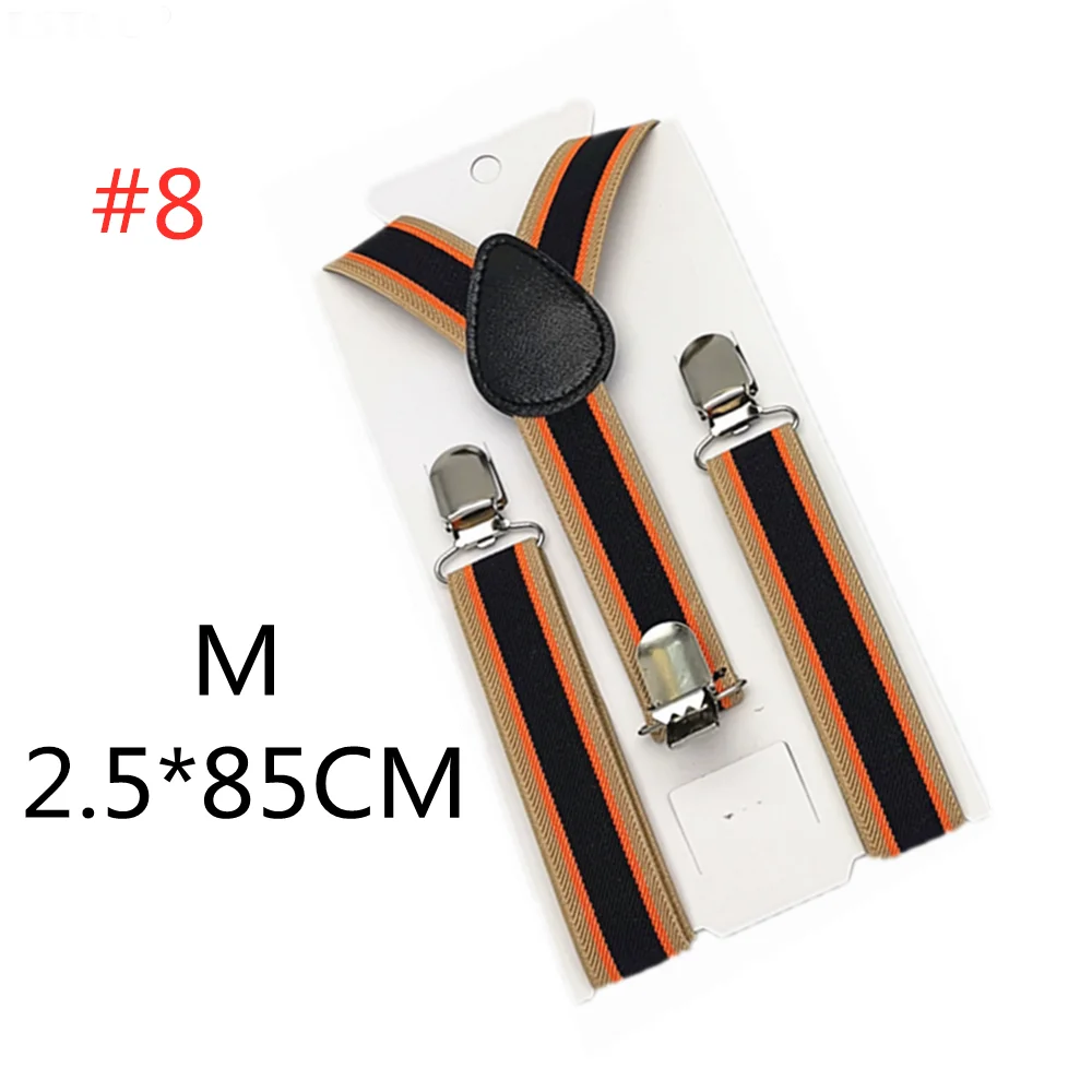 Color 8-85cm Новинка; подтяжки для мужчин, женщин, мальчиков и девочек; цвет красный, белый, Радужный; разноцветные подтяжки в полоску; подтяжки для взрослых и детей; Y-back; подтяжки - Цвет: Color 8-85cm