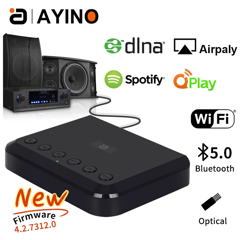 Беспроводной Wi Fi аудиоприемник для Airplay Spotify DLNA NAS многокомнатный звуковой поток