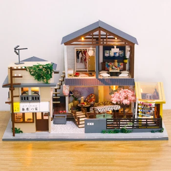 

DIY Wooden Doll House Handmade Assembly Furniture Kit Miniature Dollhouse Toys Handmade Educational for Children Gifts