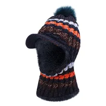 Женская шляпа Новая модная зимняя одежда с меховыми помпонами для нашейные аксессуары плюс бархатные толстые вязаные теплые czapka zimowa кепки