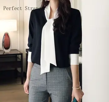 

High Quality 2020 Spring New Arrival Hot Sale Elegant Pink Doll OL Style V Collar Tie Woman Blouse