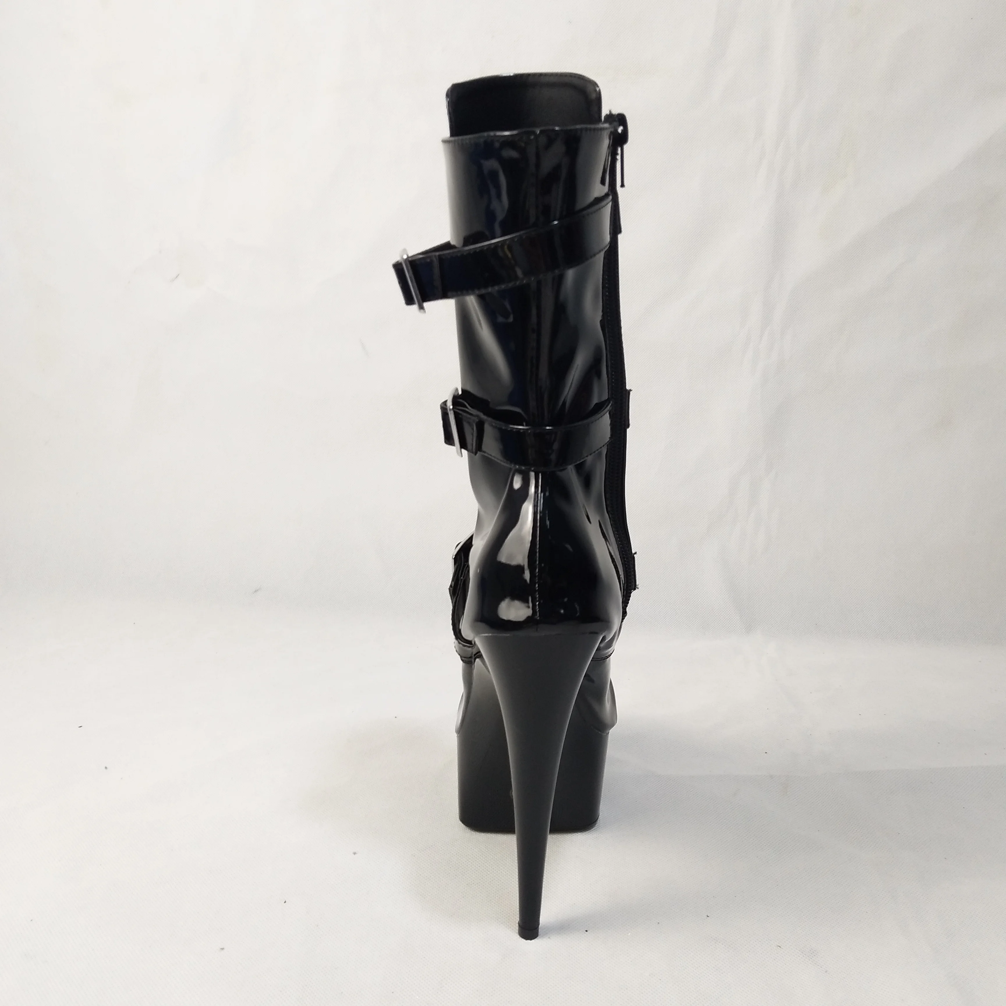 Hot selling leather 15CM high heels, hollowed-out platform shoes, black low - barrel women's Dance Shoes