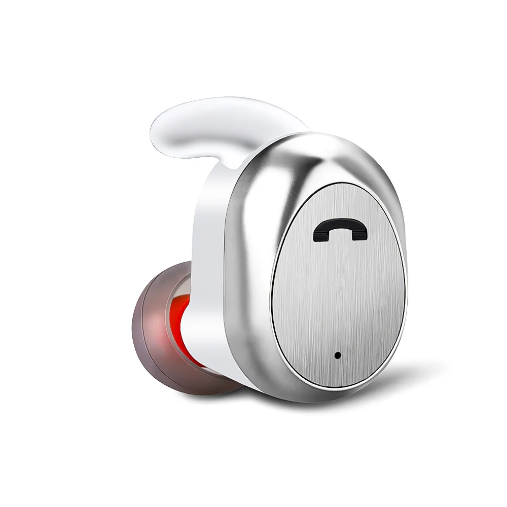 Маленькие Беспроводные спортивные наушники с Bluetooth 4,1, мини-наушники с шумоподавлением D11 для iPhone, портативные деловые стерео наушники - Цвет: Белый