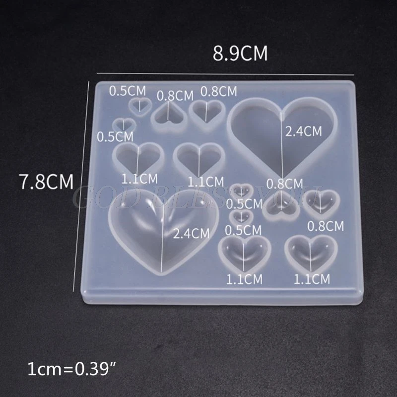 UV Resin Crafts Making DIY Crystal Epoxy Mold Candy Heart-shaped Patch Decoration Silicone Molds Drop Shipping