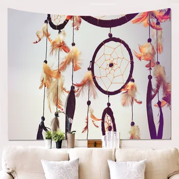 

Black White Dreamcatcher Tapestry Wall Hanging Decor Bedroom Psychedelics Bohemian Decoration Polyester Yoga Mat