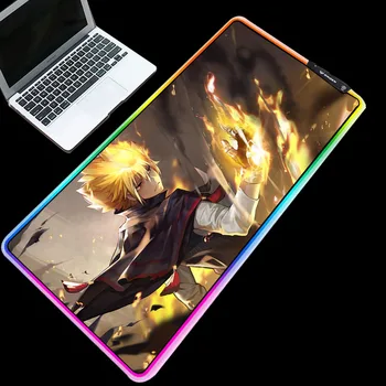 

Yuzuoan RGB anime magic boy game mouse pad LED edge glow desktop decoration cool keyboard pad