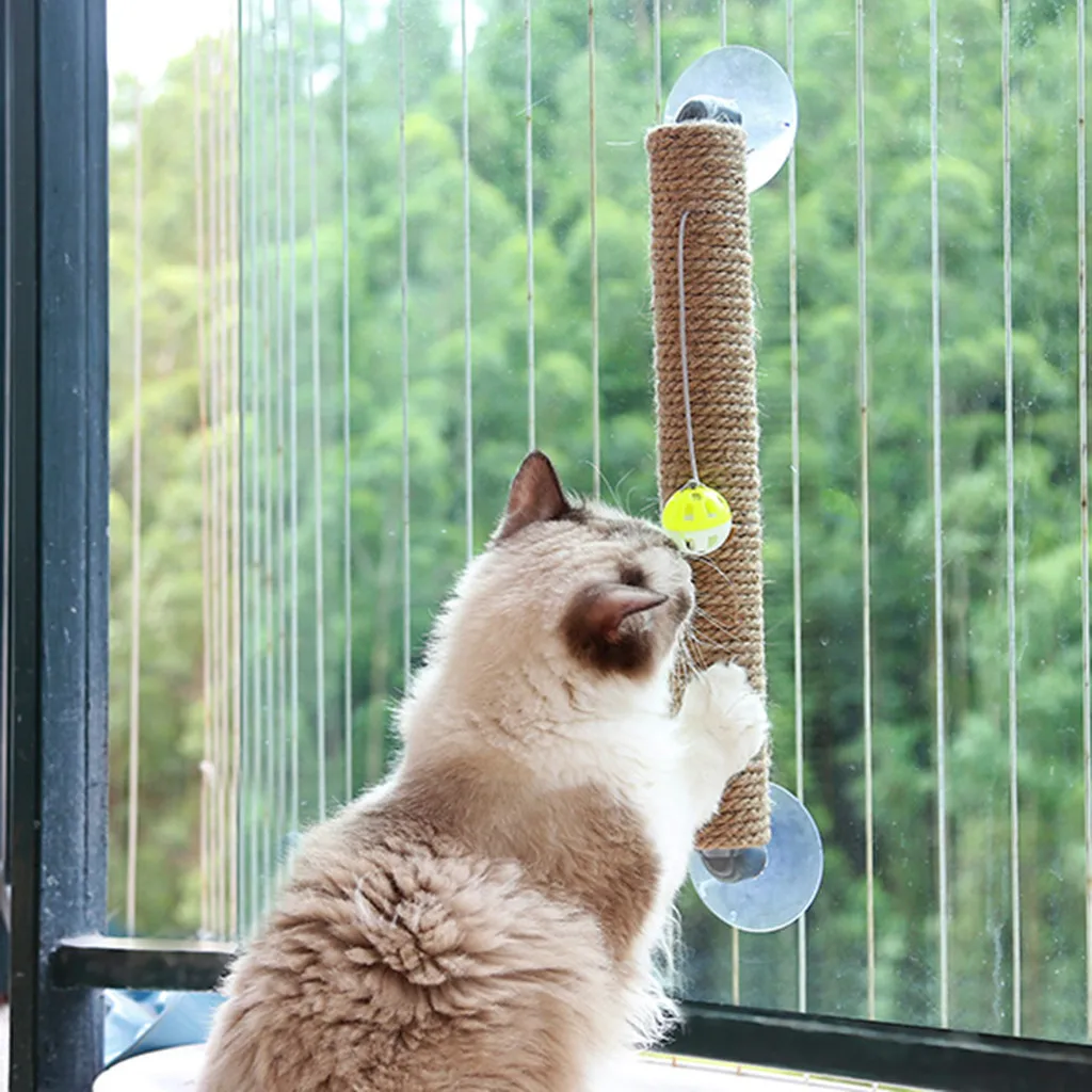 Pet Cat Когтеточка присоска кошка игрушка для окна или стены Когтеточка для кошек