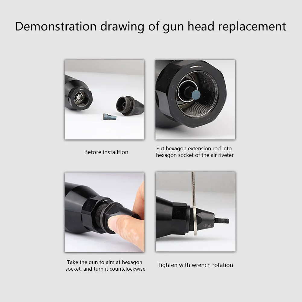 

1 Set Of 750rpm Industrial Grade Pneumatic Rivet Nut Tool (M6/M8) Right And Left Turn With High Quality