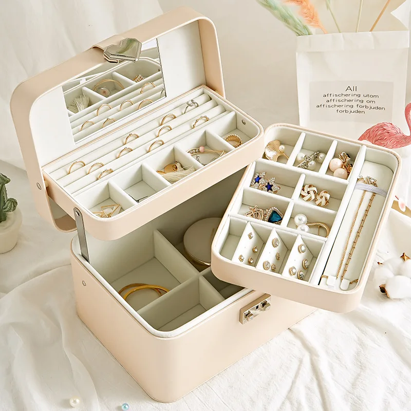 

19 Circular Bead Automatic Disk Storage Box Multilayer Desktop Jewlery Box Customizable Portable Cosmetic Case Storage Direct Se