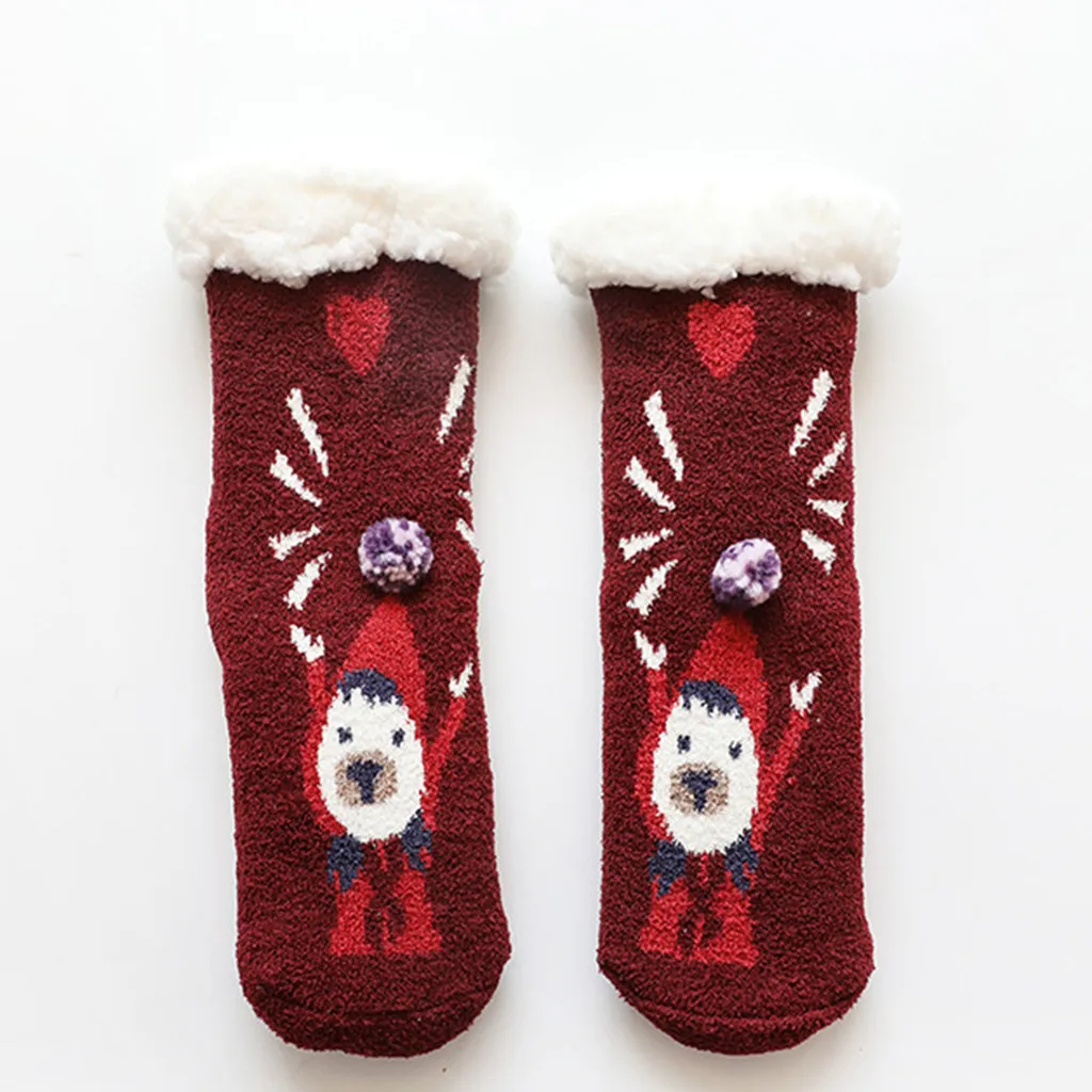 Зимние Плотные хлопковые носки с рождественским оленем для маленьких девочек; Милые флисовые Повседневные детские носки с героями мультфильмов на Рождество; детские чулки для мальчиков