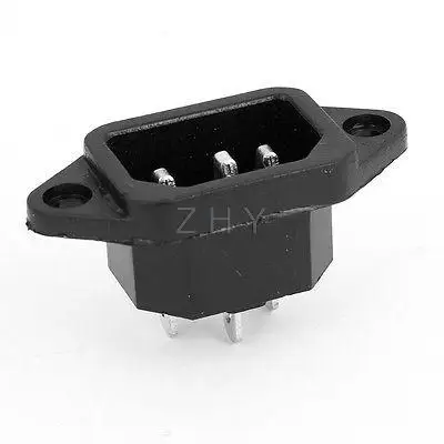 

AC 250V 10A 3 Pins Black IEC320 C14 Male Plug Power Inlet Socket Adapter