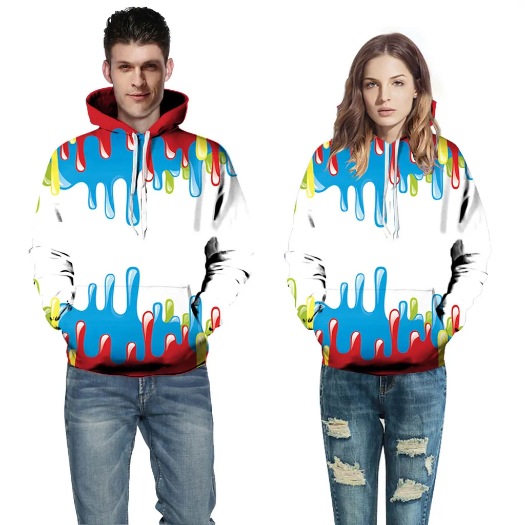 Hoodies And Sweatshirts Men Women Mode 3D Print Long Sleeve Blouse Couples Hoodies Sweatshirt Blouse Tops Sudadera Mujer 2019