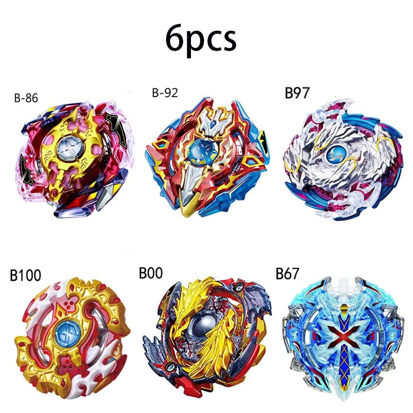 B148 Beyblade Burst Bey Blade игрушка металлическая Funsion Bayblade набор коробка для хранения с ручкой пусковая пластиковая коробка игрушки для детей - Цвет: 6pcs single gyro