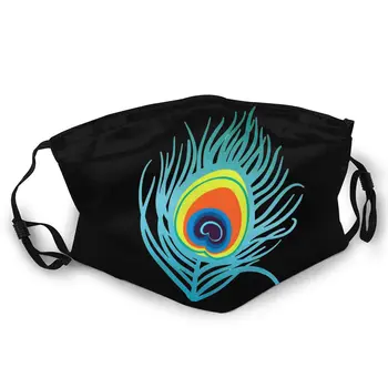 

A Peacock Feather Double-sided printed dustproof and windproof mask, can be cleaned and reused, suitable for outdoor sports