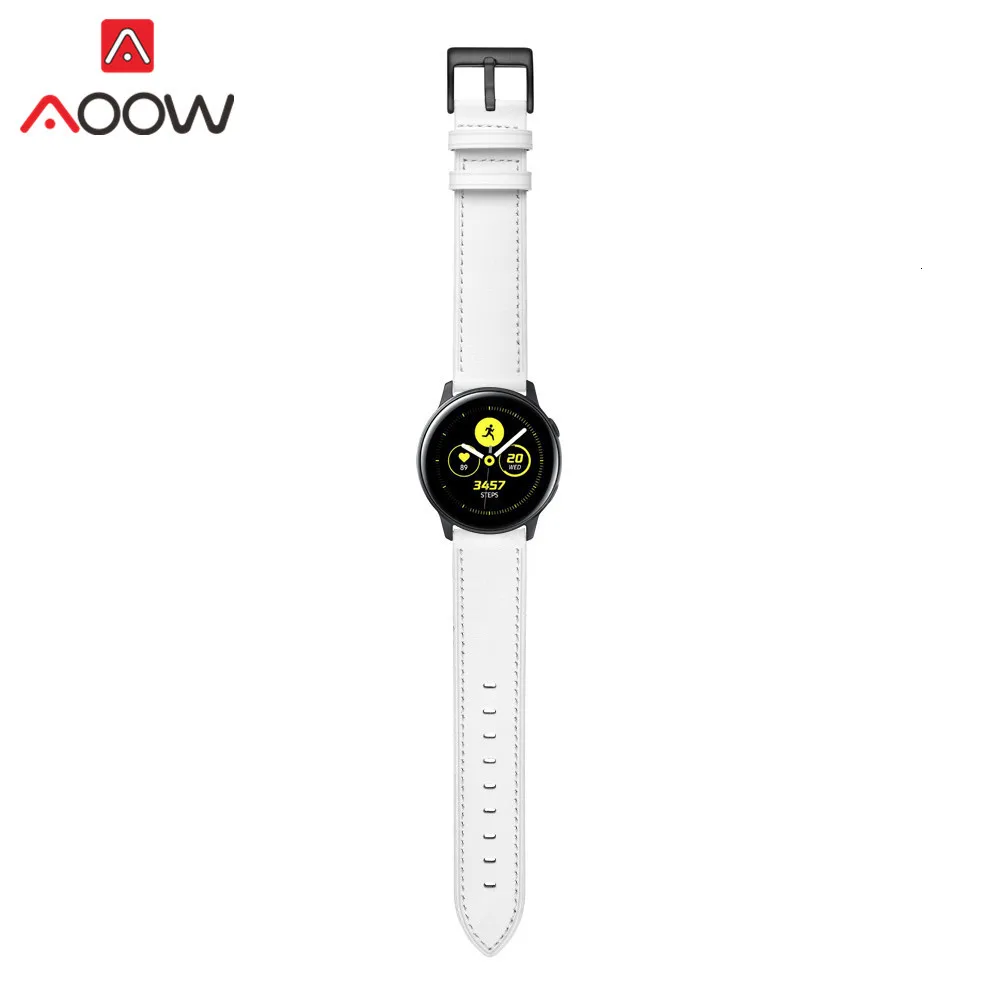 Ремешок для часов из натуральной кожи для samsung Galaxy Watch 42 мм Galaxy Active 20 мм браслет ремешок аксессуары для gear S2 SM-R810
