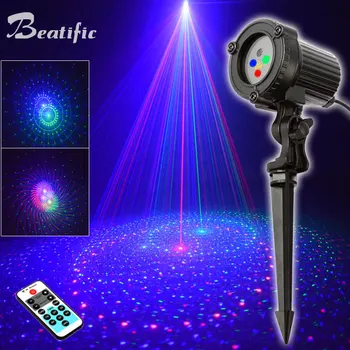 

Merry Christmas Lights Outdoor Laser Projector New year Holiday Decorations Garden Lawn Light Waterproof RGB 20 patterns