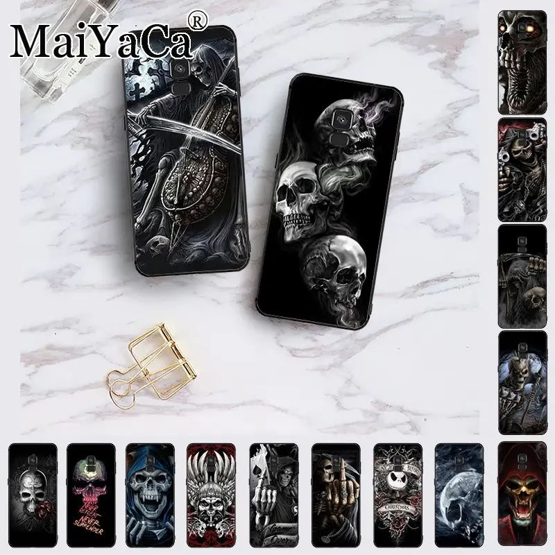Мягкий черный чехол для телефона Grim Reaper Skull Skeleton samsung Galaxy A10S A8 A30S A20E A51 A40 A7 A9 A10 A50