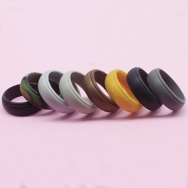 Finger Ring Men&Women Silicone Rings 7-12 Size Hypoallergenic Flexible Wedding Rubber Bands 8mm Food Grade
