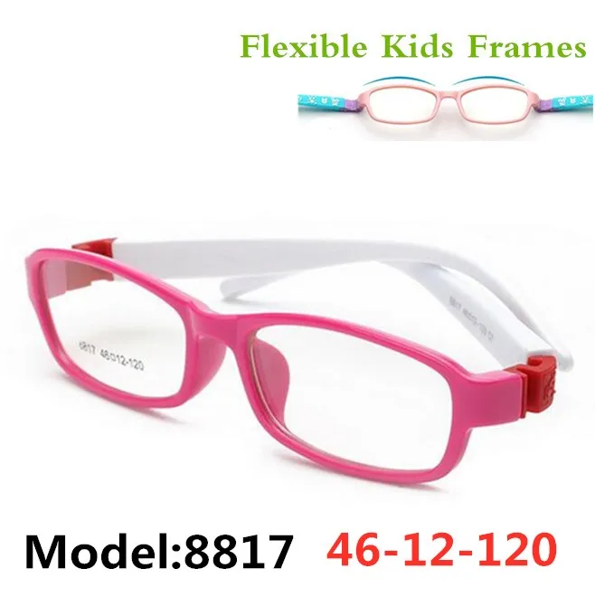 유연한 안전 어린이 안경 프레임, 어린이 안경 TR 유아 광학 안경 소녀 근시 8817kids frameseyewear