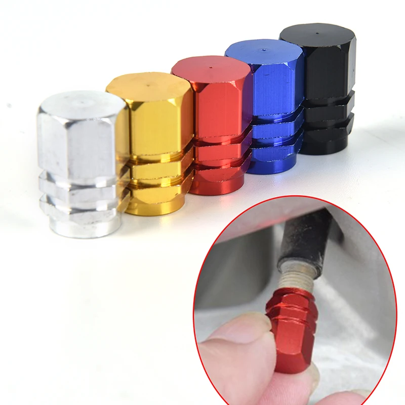 4pcs Car Tire Valve Stem caps Bolt in Aluminum Theftproof valve caps