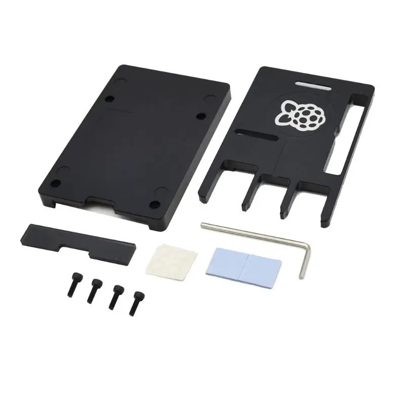 Алюминиевый Чехол, металлический защитный корпус для Raspberry Pi 3B 2B B - Цвет: Черный