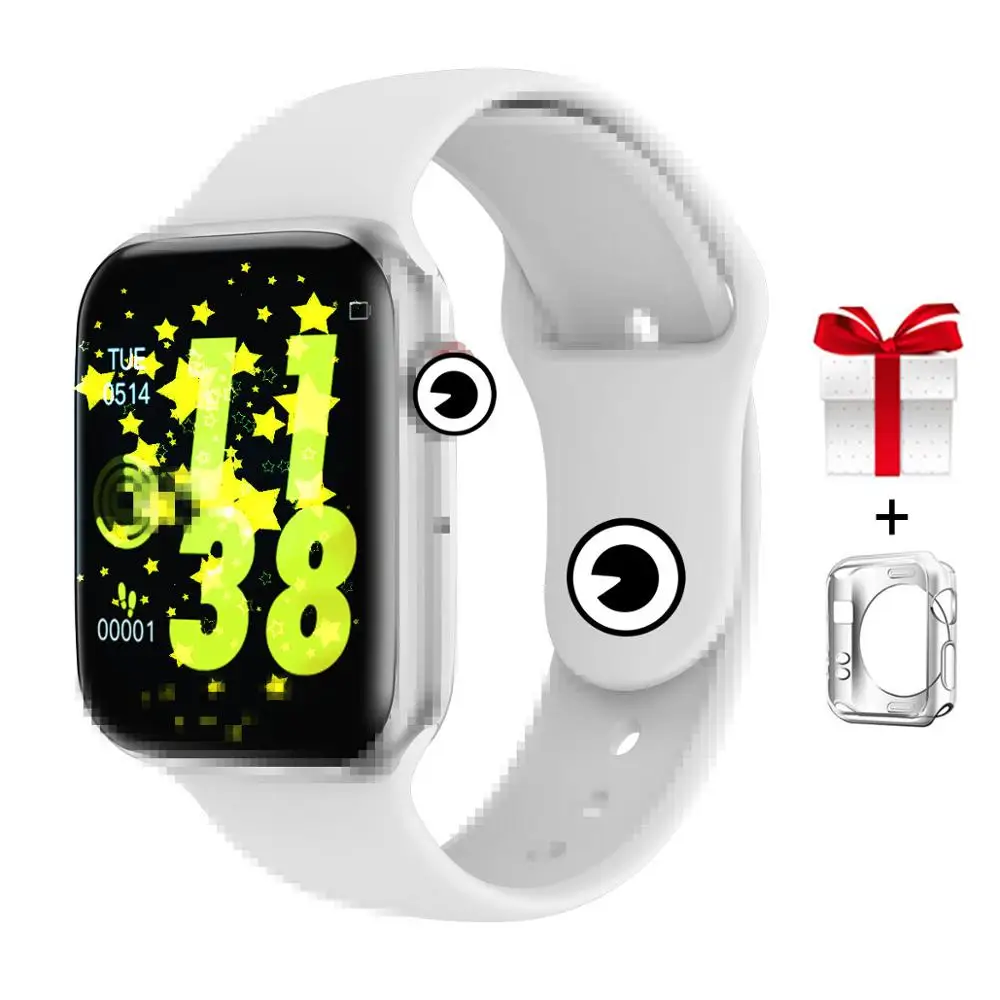 wihte case Bluetooth Смарт-часы W34 44 мм ЭКГ монитор сердечного ритма умные часы для мужчин и женщин для apple iphone huawei xiaomi PK IWO 8 IWO 9 - Цвет: wihte case