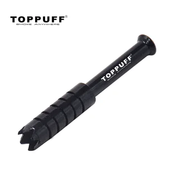 

TOPPUFF Aluminum Alloy One Hitters Pipe For Smoking Tobacco 56MM Mini Smoking Handle Pipe With Jagged Bowl Metal Bat Hitter