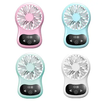 

Travel Rechargeable Portable Pocket USB Fan 3 Speed Adjustable Air Cooler Hand Held Real Time Display Touch Clock Desk Fan 10166