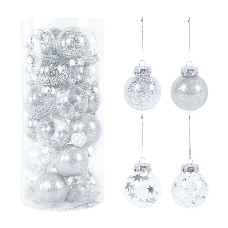 24pcs 6cm Christmas Balls Xmas Tree Hanging Ornaments Ball Christmas Decorations for Home Navidad New Year 2022 Gift Pendant