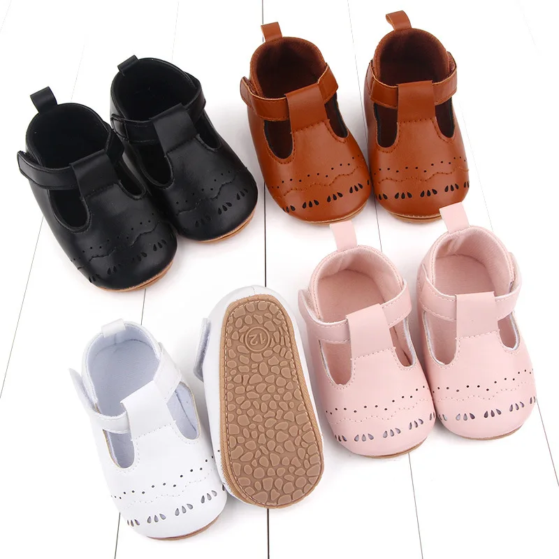 

New Baby Shoes British Style Newborn Infant Girl Buckle PU Soft Anti-slip Toddler Crib Crawl Shoes Prewalker 0-18M