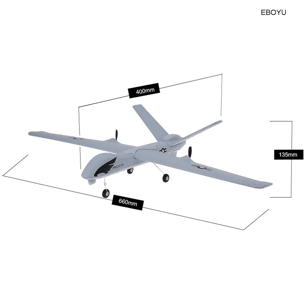 Eboy-drone z51 rc, 2.4g, 2 canais, predator,