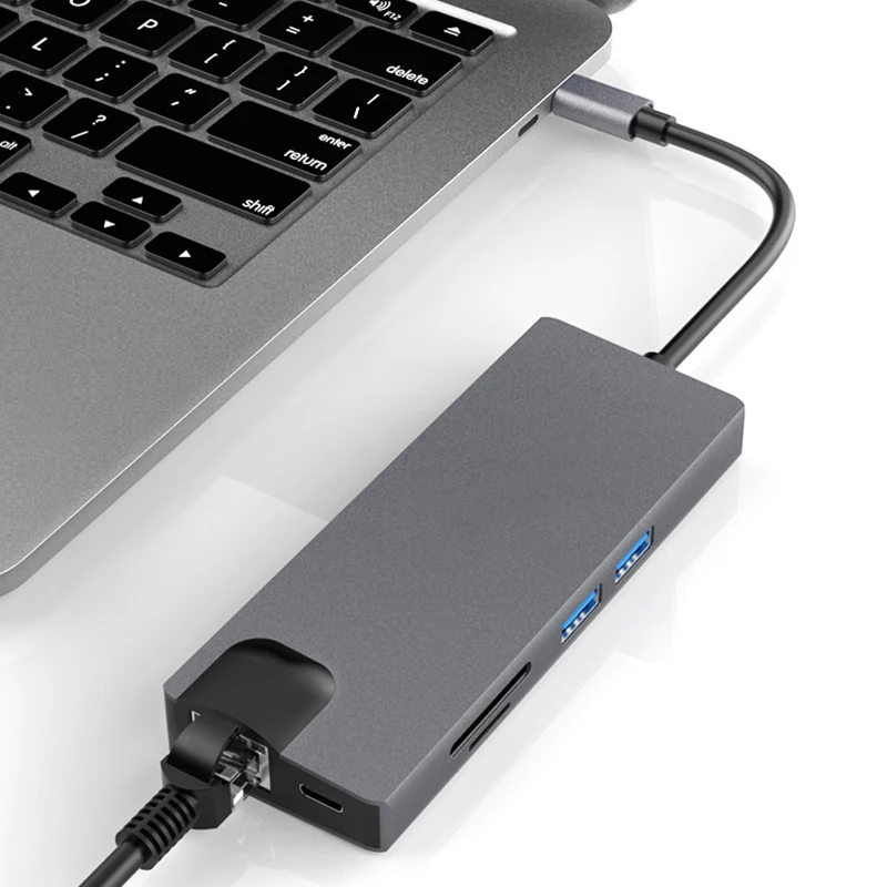 AAAJ-Dock 3,0 usb-хаб type C к HDMI 4K VGA PD RJ45 гигабитная LAN SD/TF карта HDMI концентратор адаптер станция для Macbook Pro samsung