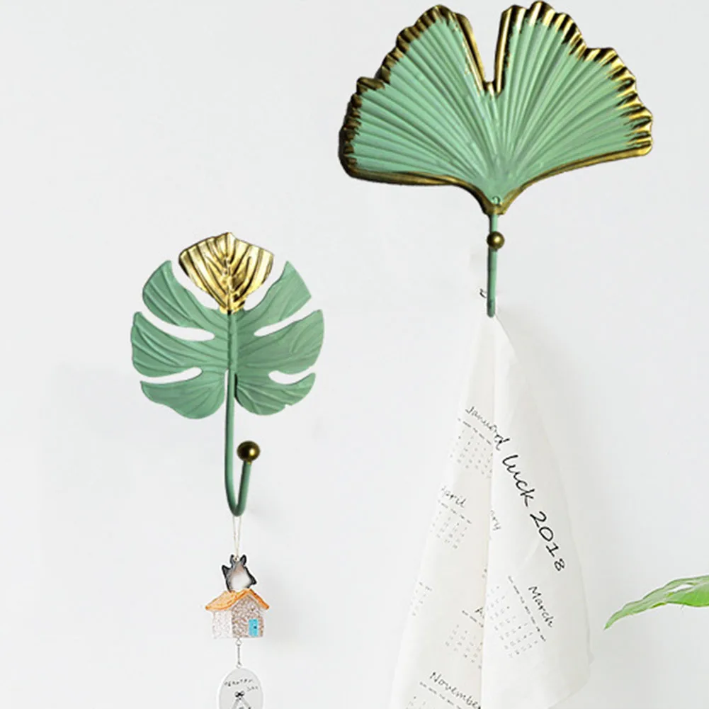 Металлическая форма листа многоцелевые крючки для подвешивания крючки для стен и дверей шкаф одежда сумка ключ шарф подвесные крючки украшения стен