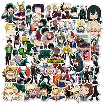 Pegatinas creativas de Anime My Hero Academy para niños, calcomanías de grafiti, guitarra, monopatín, portátil, juguetes bonitos, venta al por mayor, 10/30/50 piezas