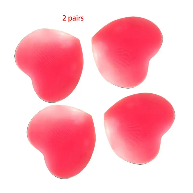 2 Pairs Womens Strapless Backless Silicone Nipple Cover Sexy Pink Heart Shaped Invisible Pasties Reusable Adhesive Breast Pad