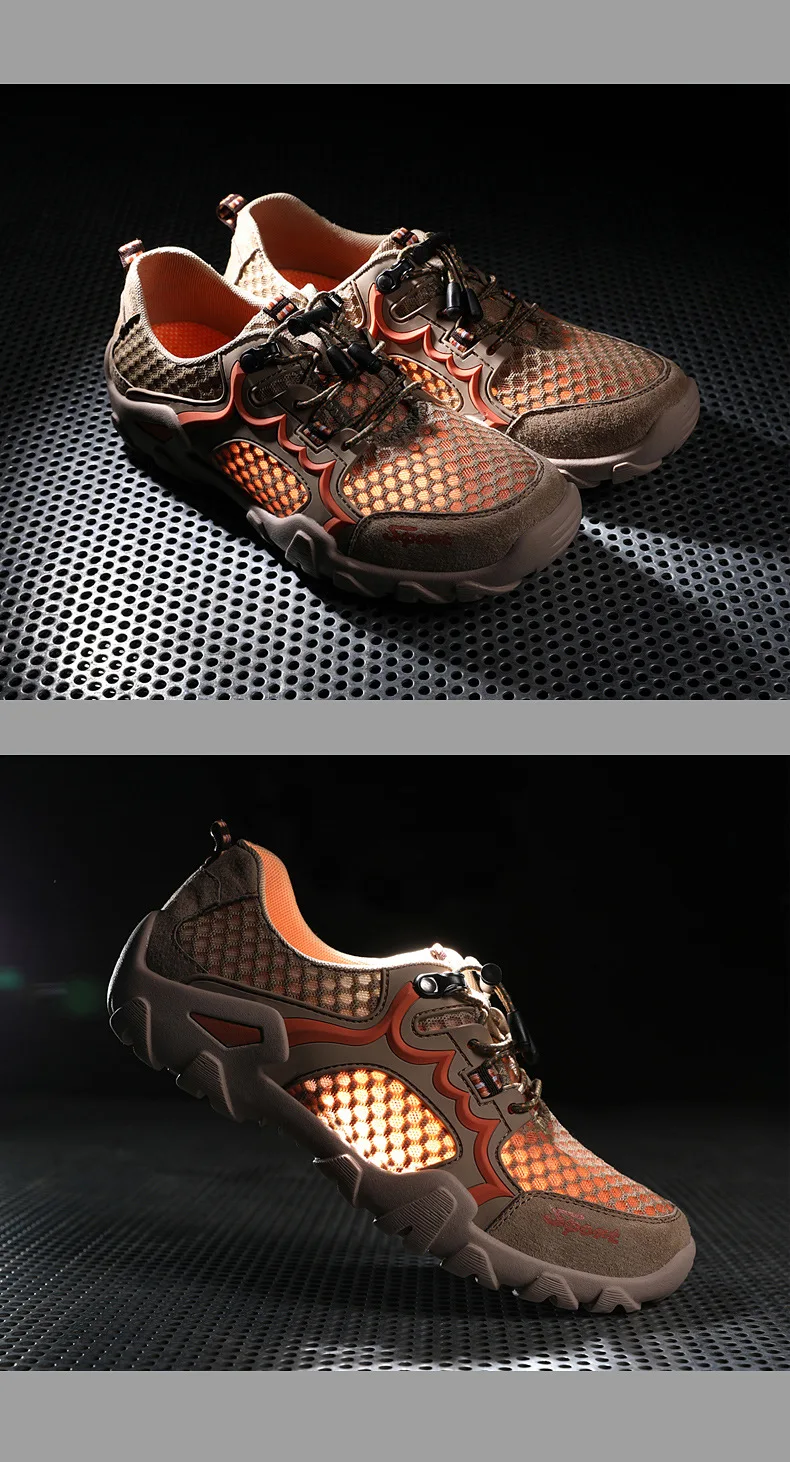 Summer New Style Outdoor MEN'S Casual Shoes Anti-slip Punched Sheet Surface Hiking Shoes MEN'S Hiking Shoes