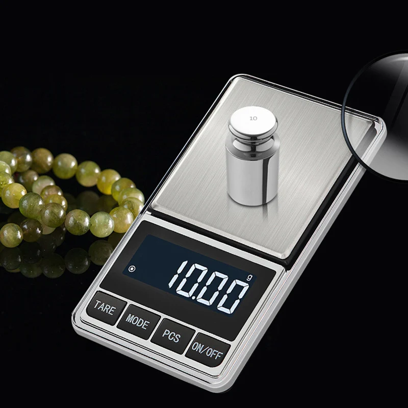 

Mini Digital Scale 100/200/300/500g 0.01/0.1g High Accuracy Backlight Electric Pocket Jewelry Scales Gram Weight For Kitchen LCD