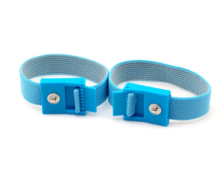 conductive Adjustable Estim Wrist Strap Components 4pcs Blue Stim Loops with DC3.5 Snap Wires