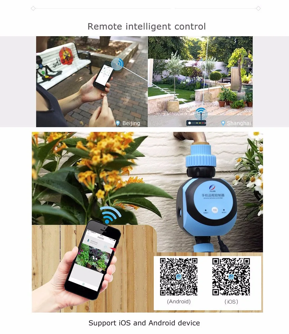 Automatic Intelligent Electronic Water Timer Smart Phone Remote Garden Irrigation Controller Watering System Solenoid Valve13