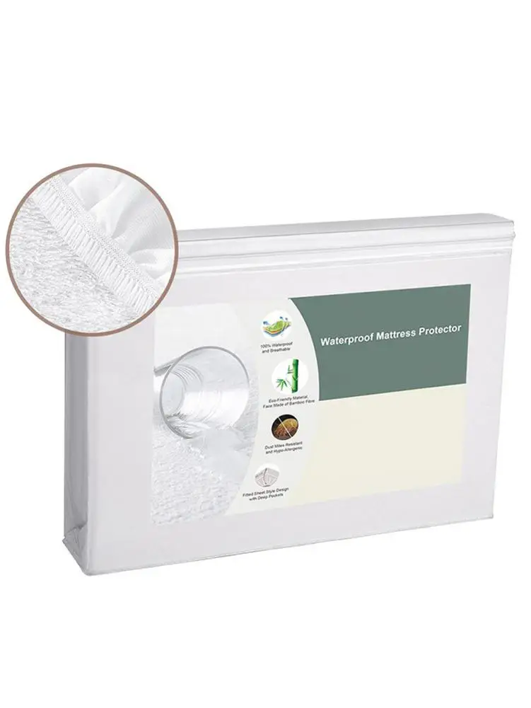 Дышащий водонепроницаемый Гладкий защитный наматрасник для кровати Анти-аллергия сплошной белый двойной размер анти-клевая защитная накладка