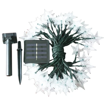 

50 LED Solar Star String Lights,Solar Copper Wire Fairy Lights,for Home Decoration Courtyard Garden Party (Warm White)