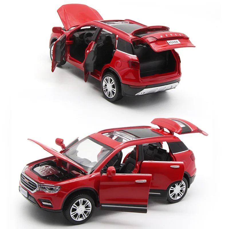 

1: 32 Harvard Model Skylight Alloy Seven SUV Can Open Car Sound And Light Warrior <14-Year-Old Toy Car