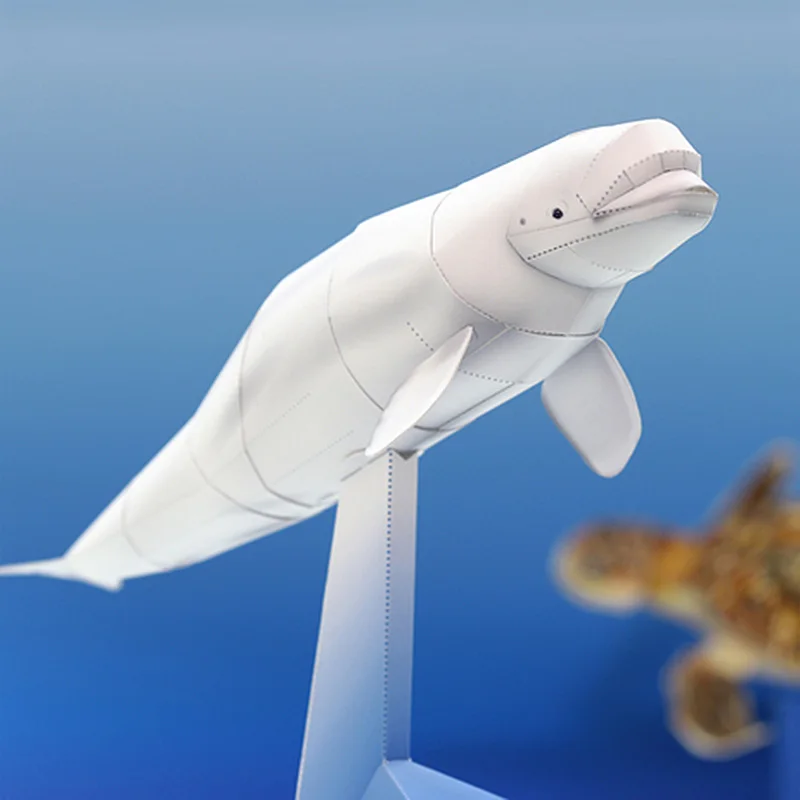 White Beluga Whale Folding Origami Art Mini Cute 3D Paper Model Papercraft Animal DIY Kids Adult Handmade Craft Toys QD-222