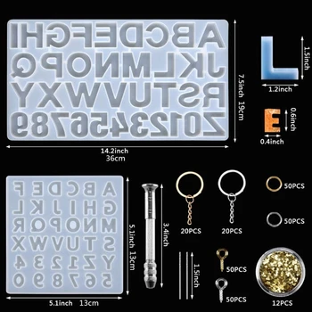 

Crystal Epoxy Resin Mold Alphabet Letter Number Pendant Casting Silicone Mould DIY Crafts Jewelry Key Chain Making Tool