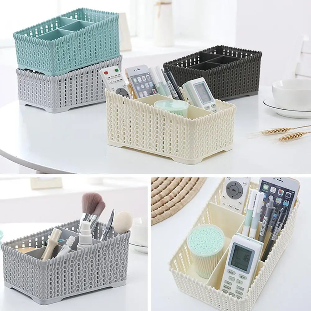 

4 Grids Plastic Makeup Storage Box Socks Bra Underwear Storage Box Office Home Desktop Organizer Storage Closet Organizer U3A3