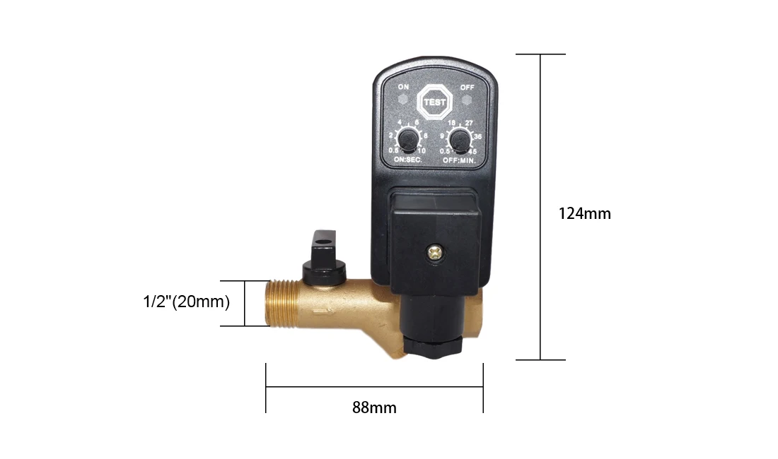 AC 220V 110V 1/" DN15 OPT-B с таймером 2 Way газовый резервуар для воды автоматический электронный сливной клапан воздушный компрессор