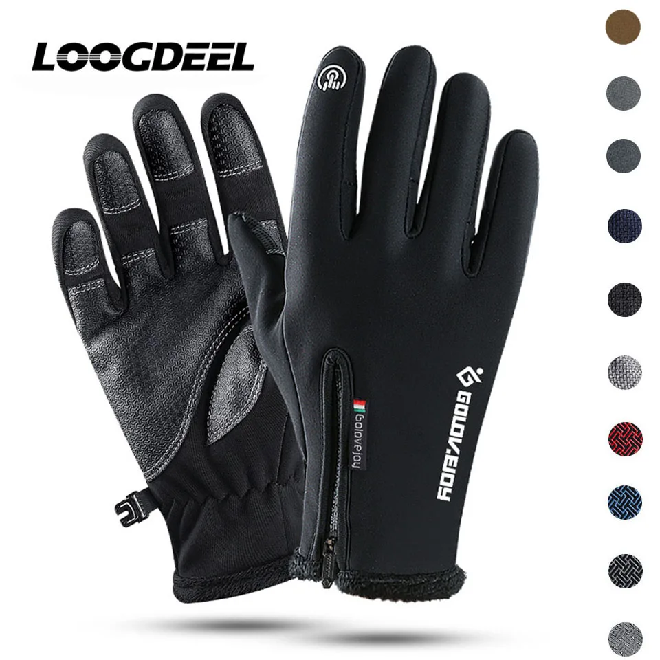 

LOOGDEEL Cycling Gloves Winter Outdoor Sport Waterproof Windproof Ski Running Gloves Warm Bike Scooter Motorcycle Bicycle Gloves