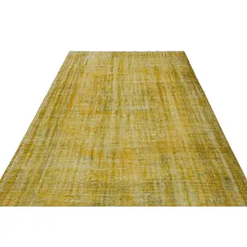 

Handmade Yellow Vintage Overdyed Turkish Area Rug 187x286 Cm-6'2''X9'5''