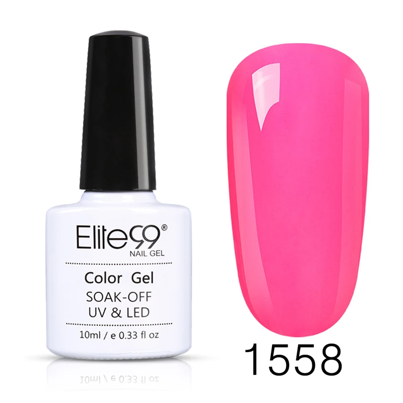 Elite99 дизайн ногтей 10 мл замачиваемый эмаль чистый цвет Any1 выбрать красный черный светодиодный УФ-гель для ногтей лак гель лак для ногтей - Цвет: 1558