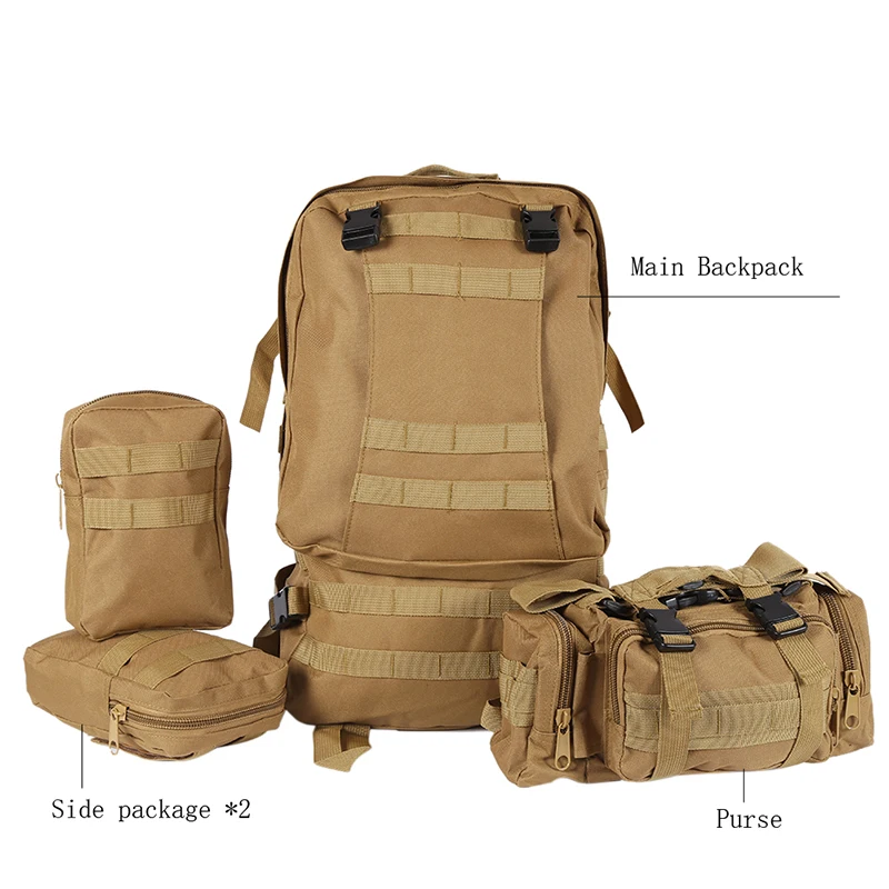 Водонероницаемый Рюкзак Molle 600D нейлон штурмовой армии военные тактические рюкзаки путешествия Кемпинг Туризм Сумки для экстренных ситуаций 50L